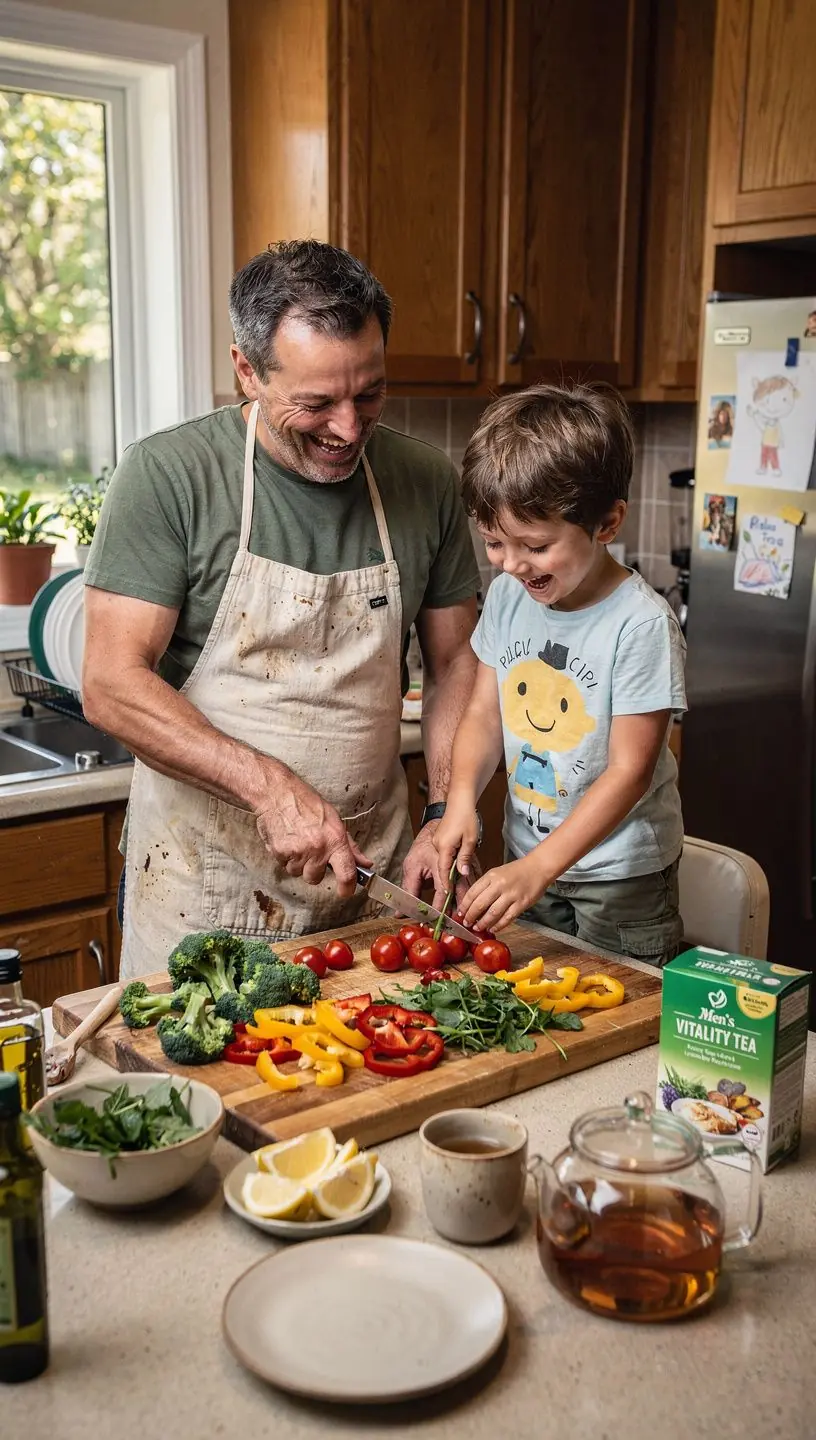 Čaj od bilja za muškarce s prirodnim sastojcima za povećanje energije.